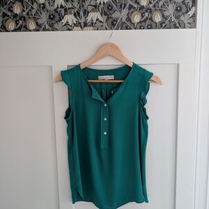LOFT Teal Sleeveless Blouse